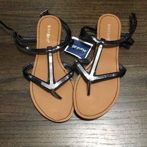 Black and silver sandals